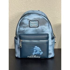 Loungefly Run Disney Parks Blue Tie Dye NWT Mickey Mouse RunDisney MIni Backpack
